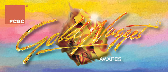 PCBC Gold Nugget Awards logo with a colorful gradient background, gold text, and an elegant touch reflective of a top architectural design firm's style.