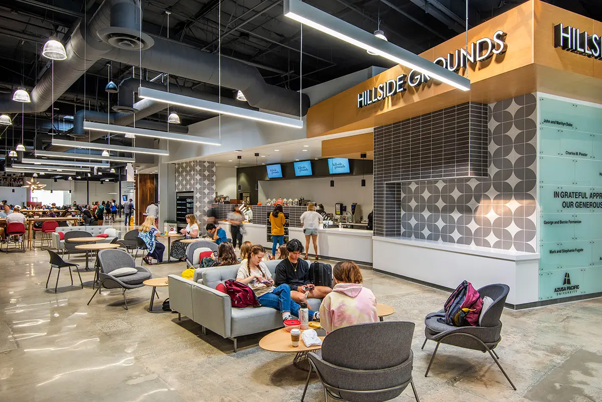 Azusa Pacific University student commons interior in Azusa, California