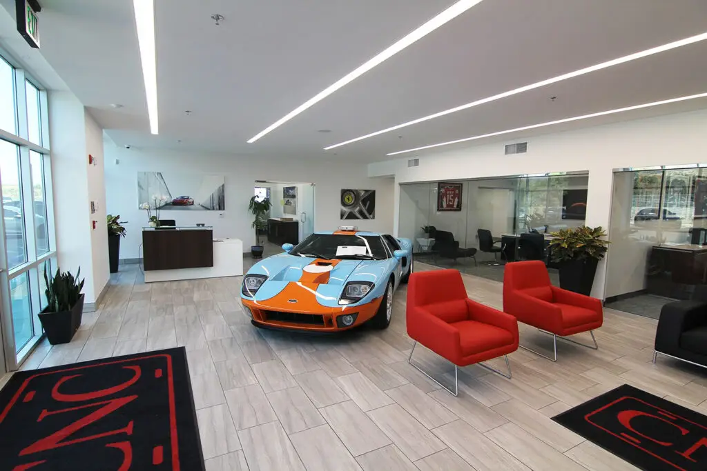 CNC Motors luxury automotive showroom in Upland, California
