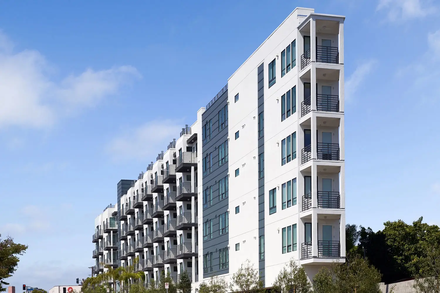 Eastway at La Tijera multifamily community in Westchester, Los Angeles, designed by Architecture Design Collaborative