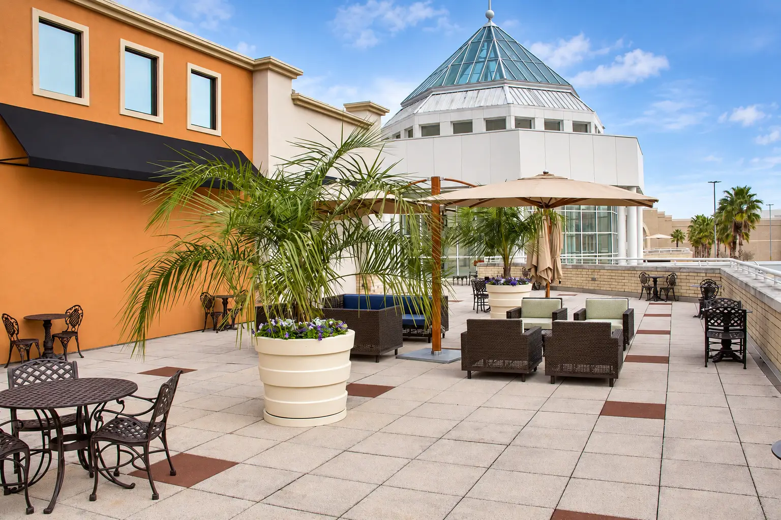 Rooftop dining and food court tenant additions at Mall of Louisiana in Baton Rouge, designed by Architecture Design Collaborative