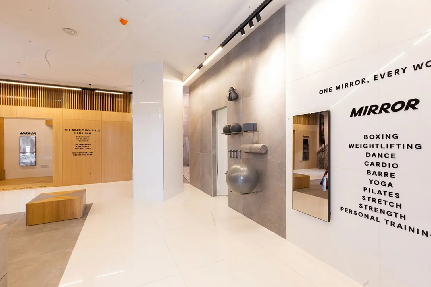 MIRROR luxury connected-fitness showroom at Westfield Century City in Los Angeles with architecture by Architecture Design Collaborative