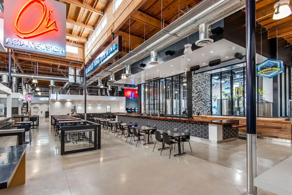 Rodeo 39 food hall interior in Stanton, California, designed by Architecture Design Collaborative