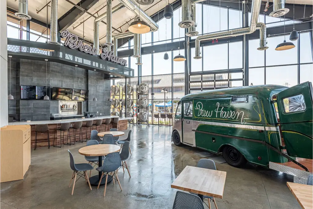 Rodeo X food hall interior in Ontario, California, designed by Architecture Design Collaborative