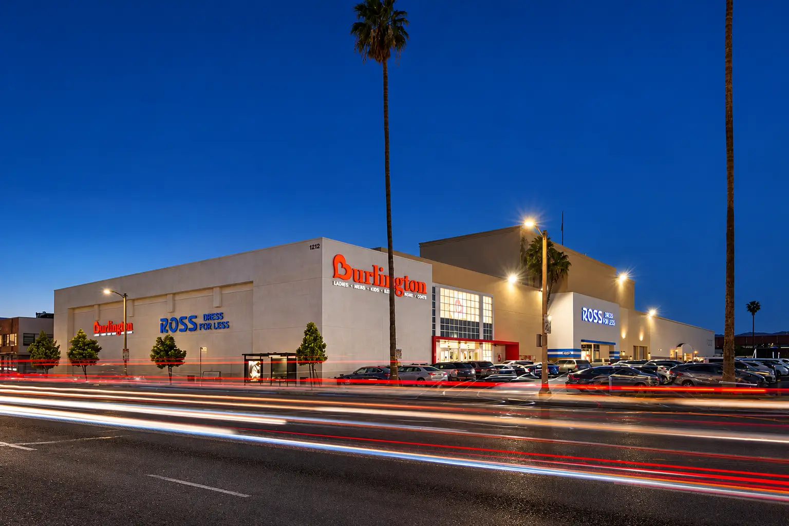 Seritage NoHo retail redevelopment in North Hollywood with new Ross and Burlington storefronts, designed by Architecture Design Collaborative