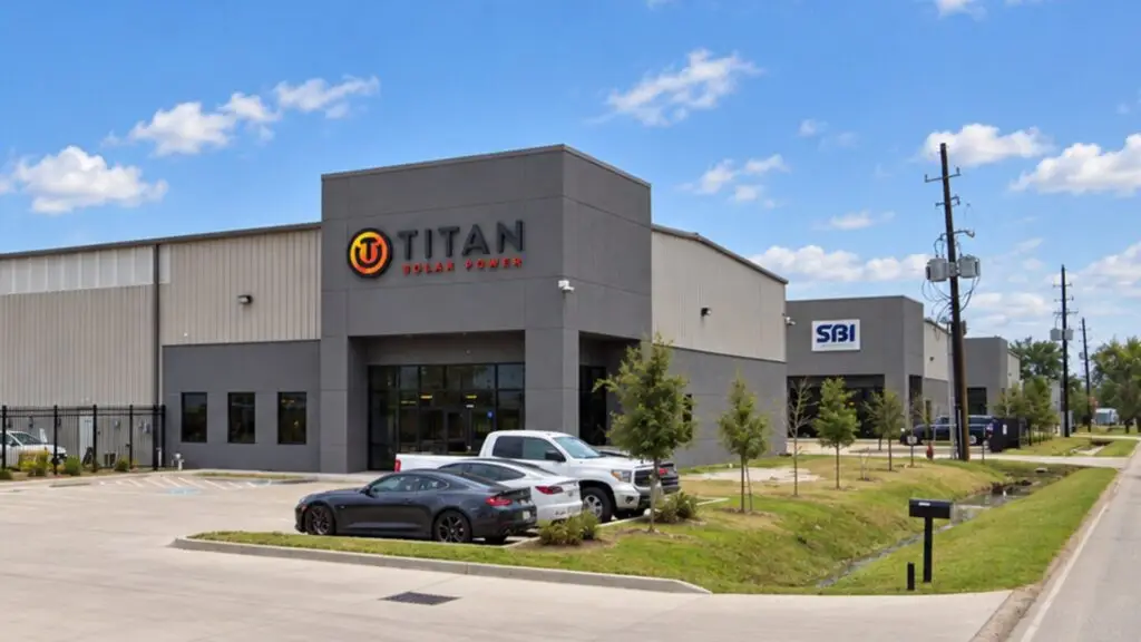 Titan Solar Power warehouse and office facility designed by ADC in Houston, Texas