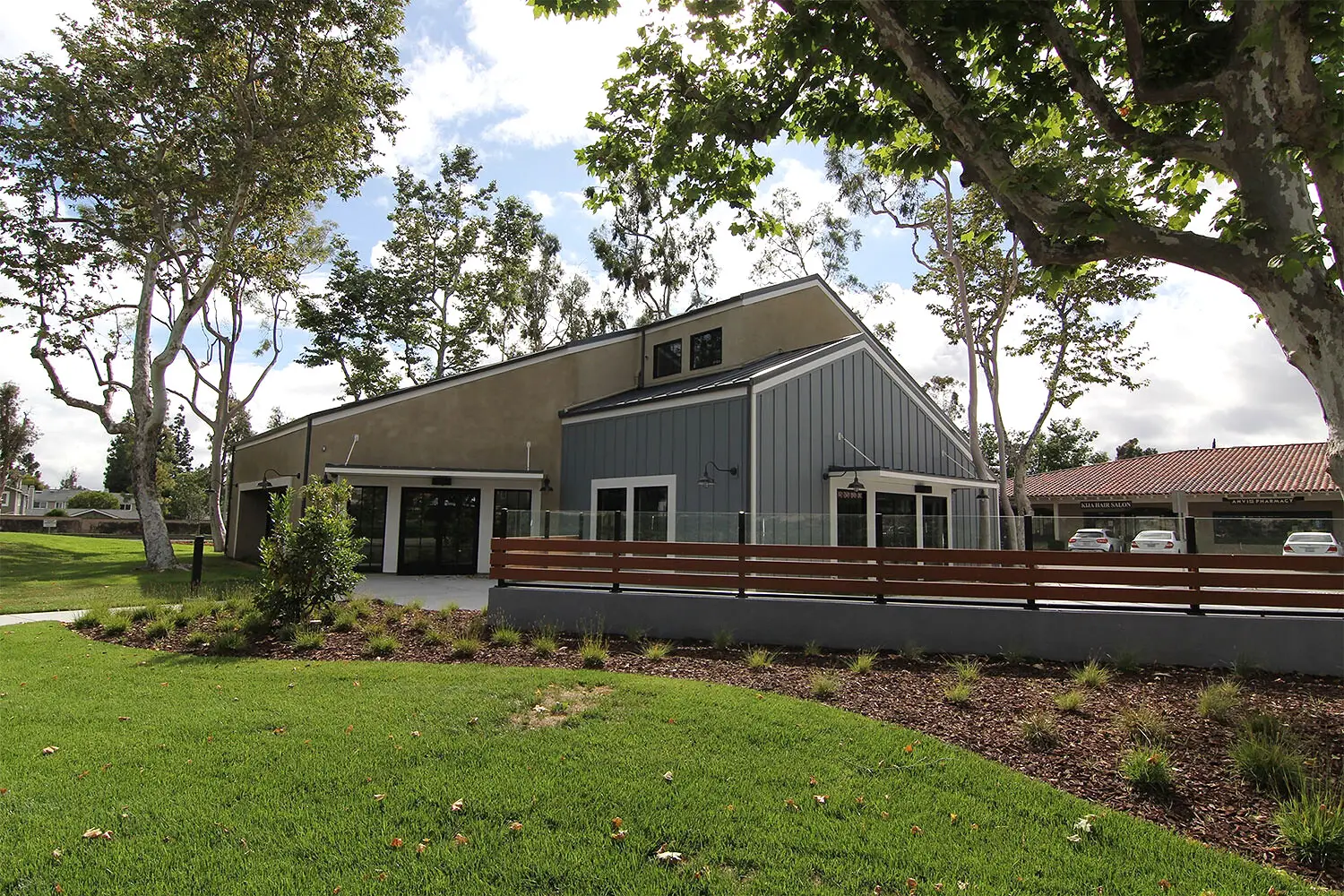 Additional exterior of Trabuco Plaza with the renovated facade and site landscaping