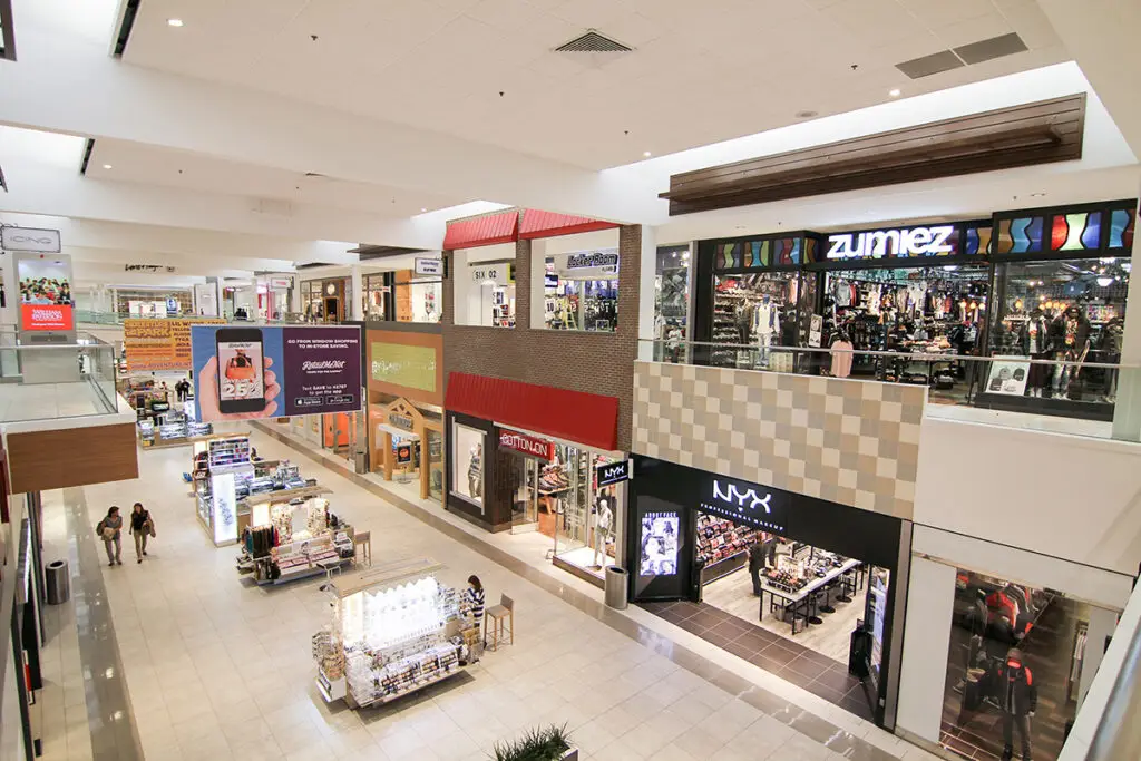 Additional interior of Willowbrook Mall showing updated finishes and storefronts