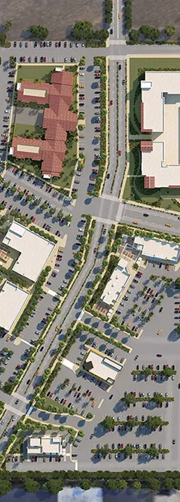 Architectural site plan showing early project planning and site organization