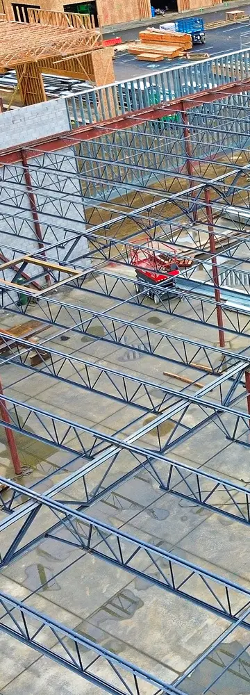 Construction site showing project coordination during the building process